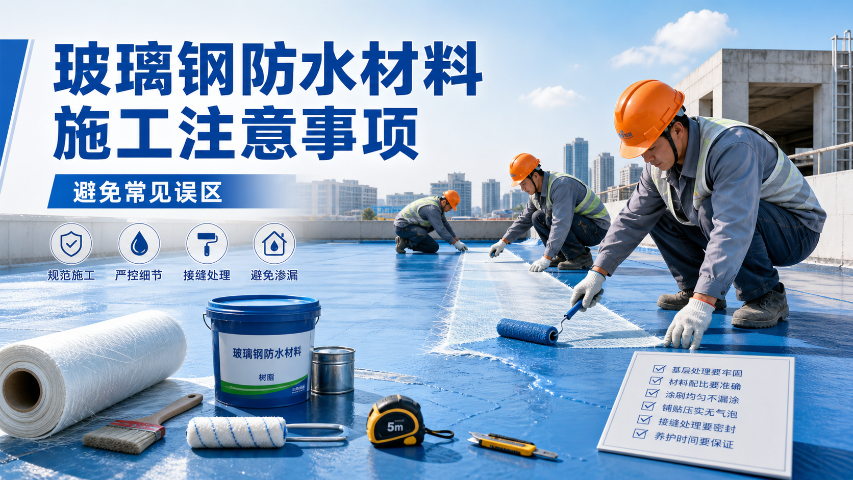 玻璃钢防水材料施工注意事项,避免常见误区 日照 版